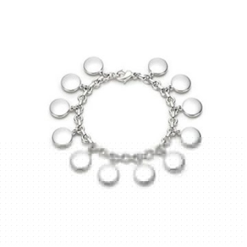 Brazalete encantos circulares Baño de Plata 925