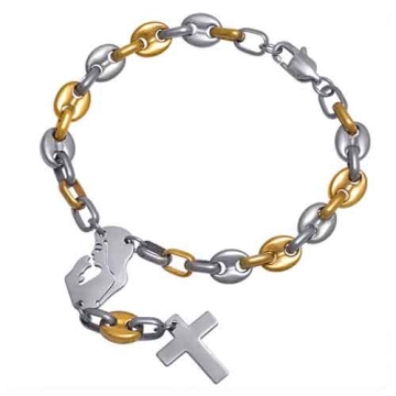 Brazalete estilo Rosario Bicolor L=18.50cm 