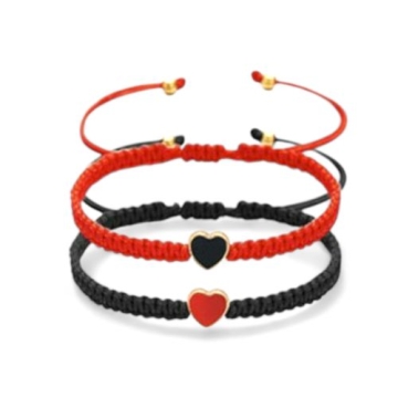 Brazalete Rojo y Negro (Par)