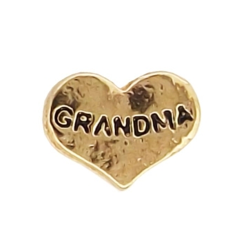 Charm Dorado, forma de Corazón y escritura de Abuela