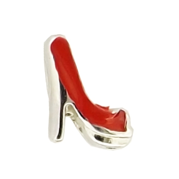 Charm encantador en forma de Tacón Alto con Esmalte Rojo