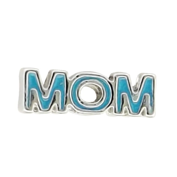Charm Palabra Mamá" con esmalte azul"