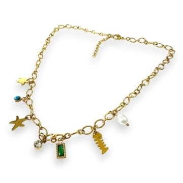 Collar con encantos Tono Dorado
