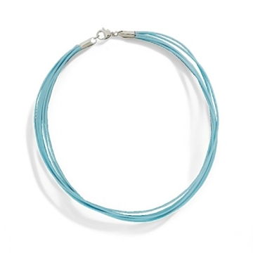 Collar de cuero Azul Turquesa 