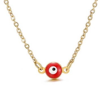 Collar Dorado de Ojo de Demonio en Acero Inoxidable