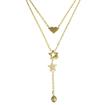 Collar doble tono dorado