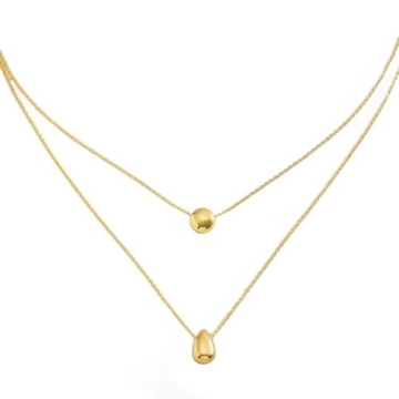 Collar doble tono dorado
