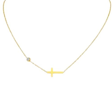 Collar cruz y punto brillante