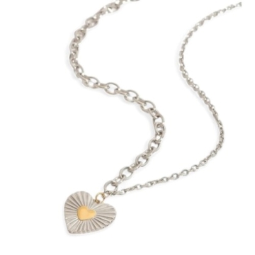 Collar cadena Mixta Heart Dos tonos