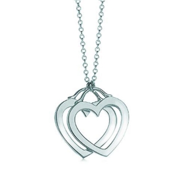 Collar doble corazón Baño de Plata 925