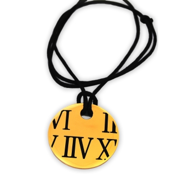 Collar de Acero IP (Dorado-negro) cordón negro