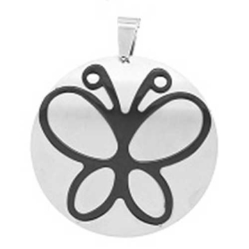 Dije circular, figura de mariposa
