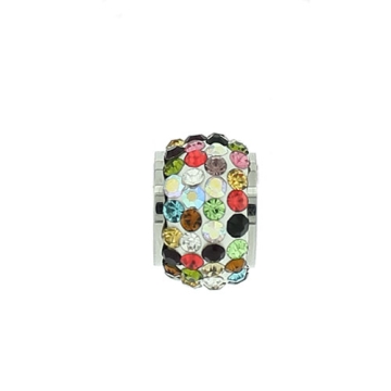 Dije circular con zirconias multicolor