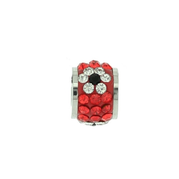 Dije circular con zirconias rojas