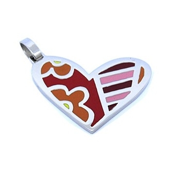 Dije con forma de corazón multicolor
