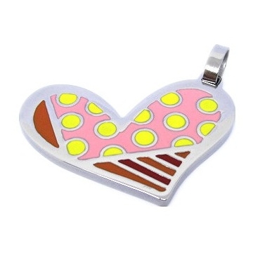 Dije con forma de corazón multicolor