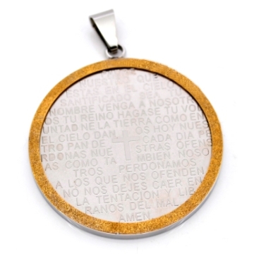 Dije circular con Oración Padre Nuestro