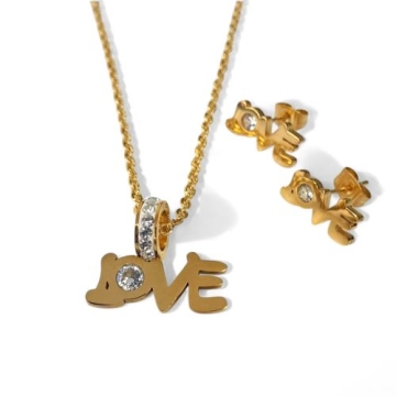 Juego LOVE tono dorado