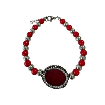 Brazalete Piedra Roja con Brillantes