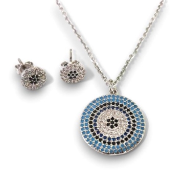 Set de Acero, Collar y Aretes