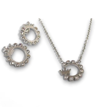 Set de Acero, Collar y Aretes