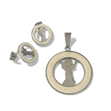 Set de Acero, Collar y Aretes