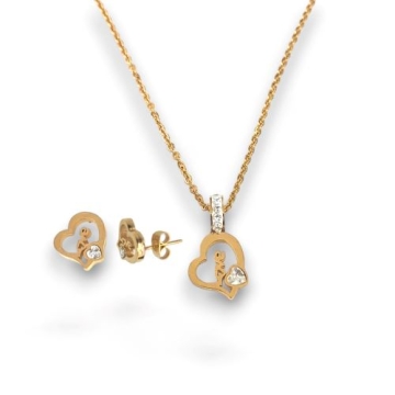 Set de Acero, Collar y Aretes