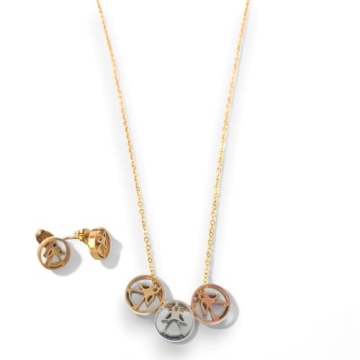 Set de Acero, Collar y Aretes