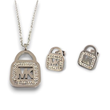 Set de Acero, Collar y Aretes