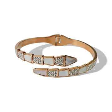 Pulsera Dorado Rosa con Nácar