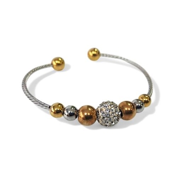 Pulsera abierta balines variados