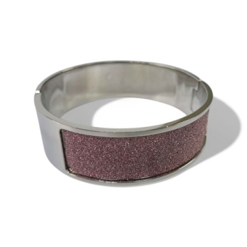 Pulsera Tono Acero con Rosa