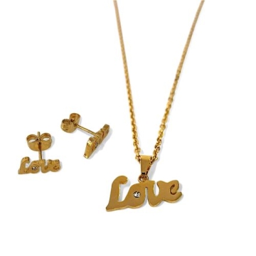 Juego LOVE Tono Dorado 
