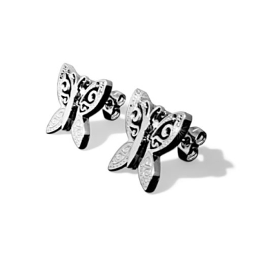 Aretes mariposa con pequeñas zirconias