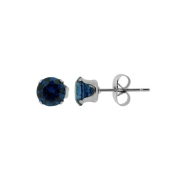 Aretes stud zircón azul