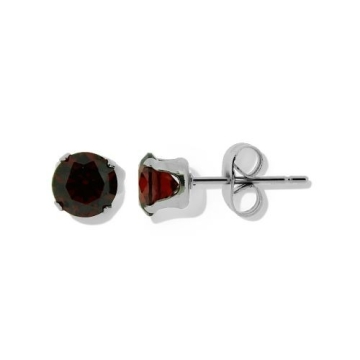 Aretes stud zircón rojo