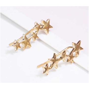 Aretes Stud Auricular con Estrellas, Tono Dorado
