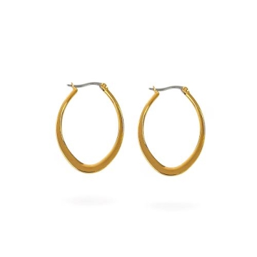 Aros Ovalados Tono Dorado Largo 3.5cm
