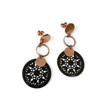 Arete Mandala Tono Dorado Rosa