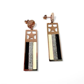 Arete con zirconias Dos Tonos