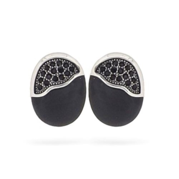 Aretes stud piedra negra