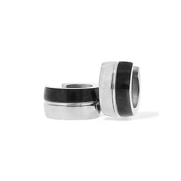Aretes dos tonos iónico negro
