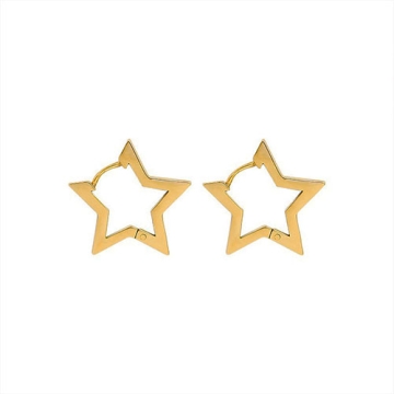 Aretes de Acero Tono Dorado Silueta de Estrella