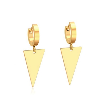 Aretes de Acero Tono Dorado