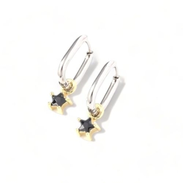 Aretes de Acero Tono Dorado