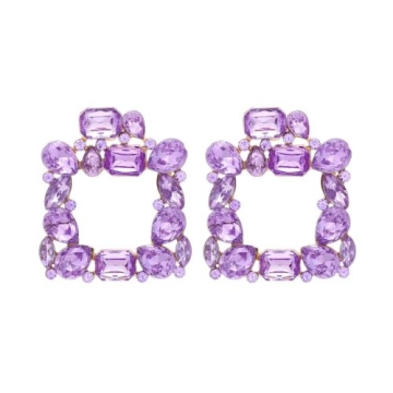 Aretes de Fiesta en Cristales Morados
