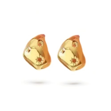 Aretes de Acero Tono Dorado