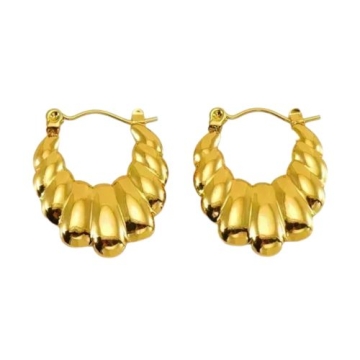 Aretes de Acero Tono Dorado