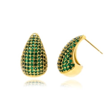 Aretes de Acero Tono Dorado