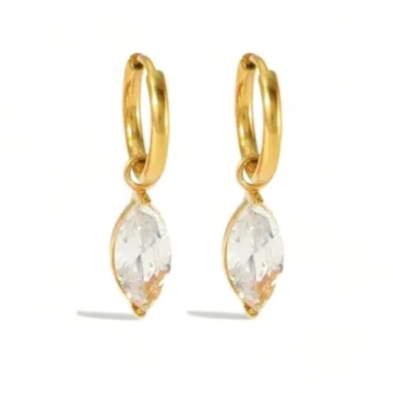 Aretes de Acero Tono Dorado
